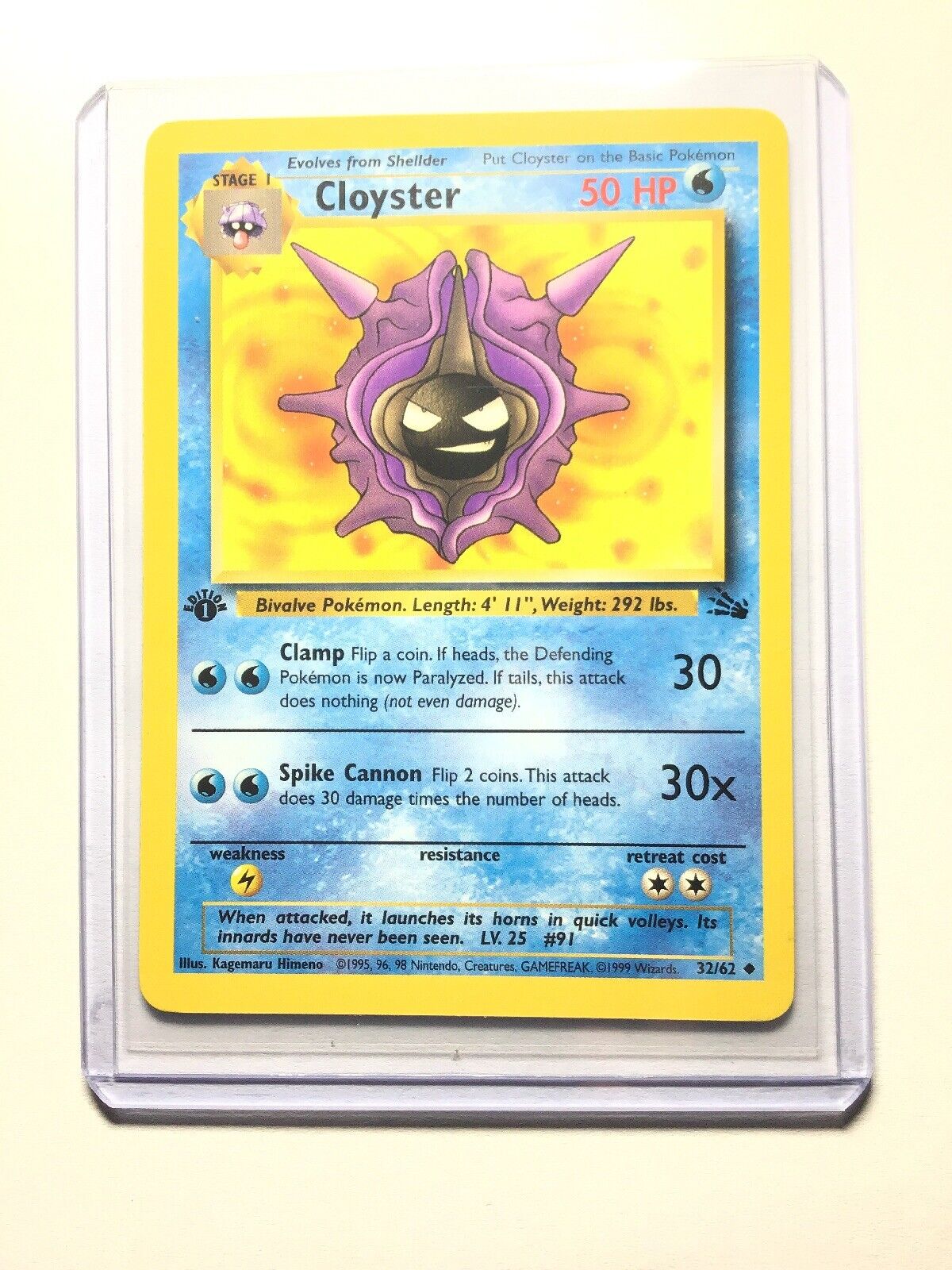 1st Edition Shellder And Cloyster Pokémon Card Evolution Set Near