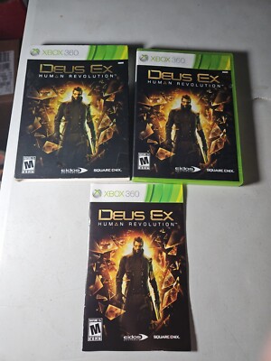 Deus Ex : Human Revolution Xbox 360 2011 Cib Complete With Slipcover Tested 