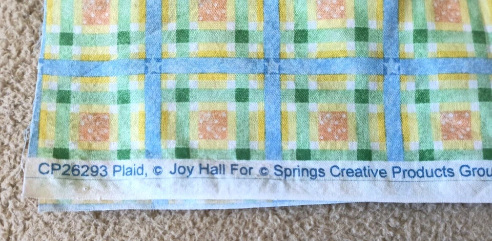 Joy Hill Fabric Pastel Plaid Lightweight Cotton 42" w X 34" long - Image 3 of 4