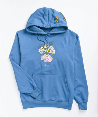 PRIMITIVE Men's Pullover Hoodie MENTAL WEALTH - Columbia Blue - Small - NWT