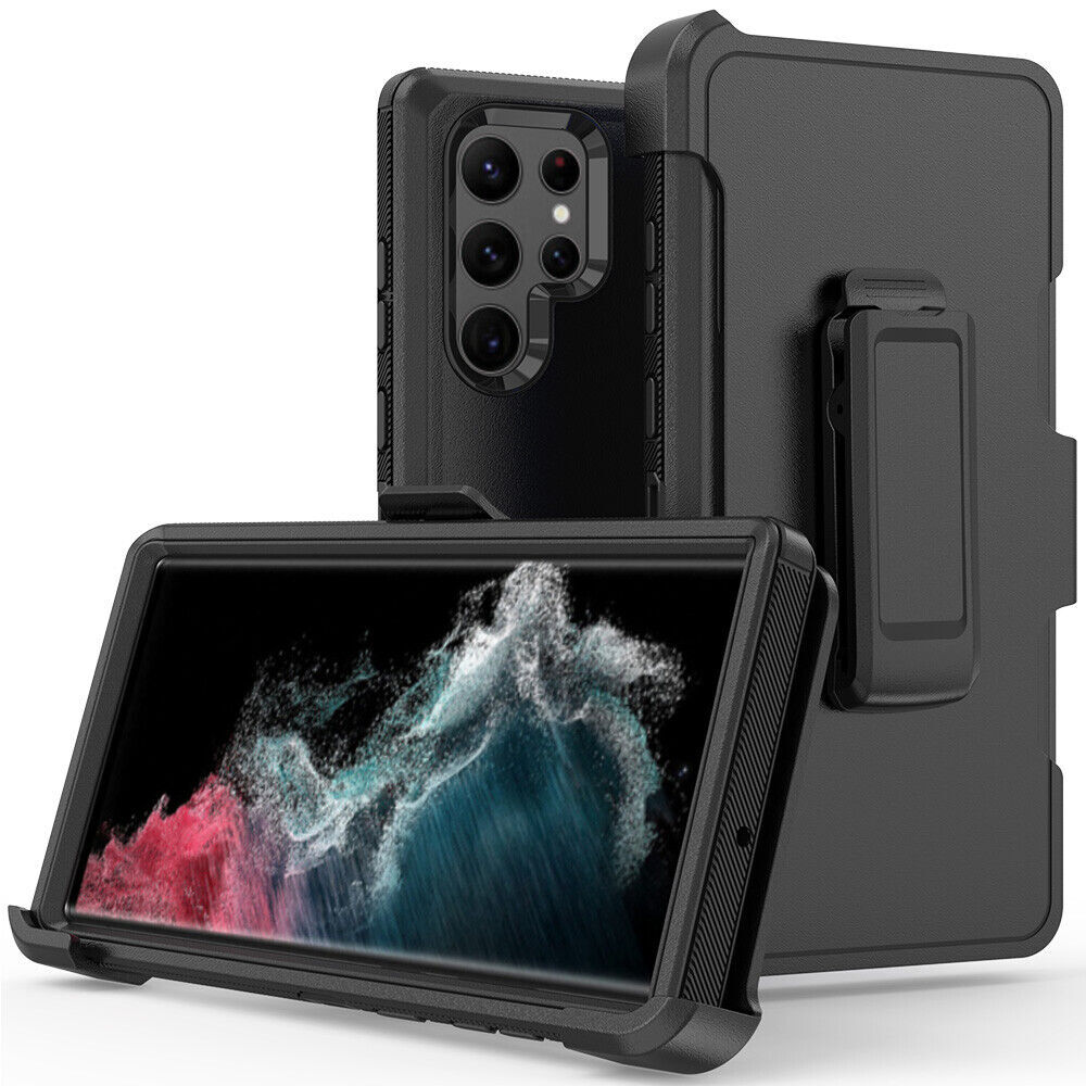 For Galaxy S21 /S21+Plus/S21 Ultra/ Defender Case With (Belt Clip Fits  Otterbox)