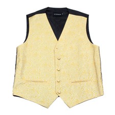 Men's Yellow Paisley Tuxedo Vest Formals Weddings Proms Fashion Waistcoat