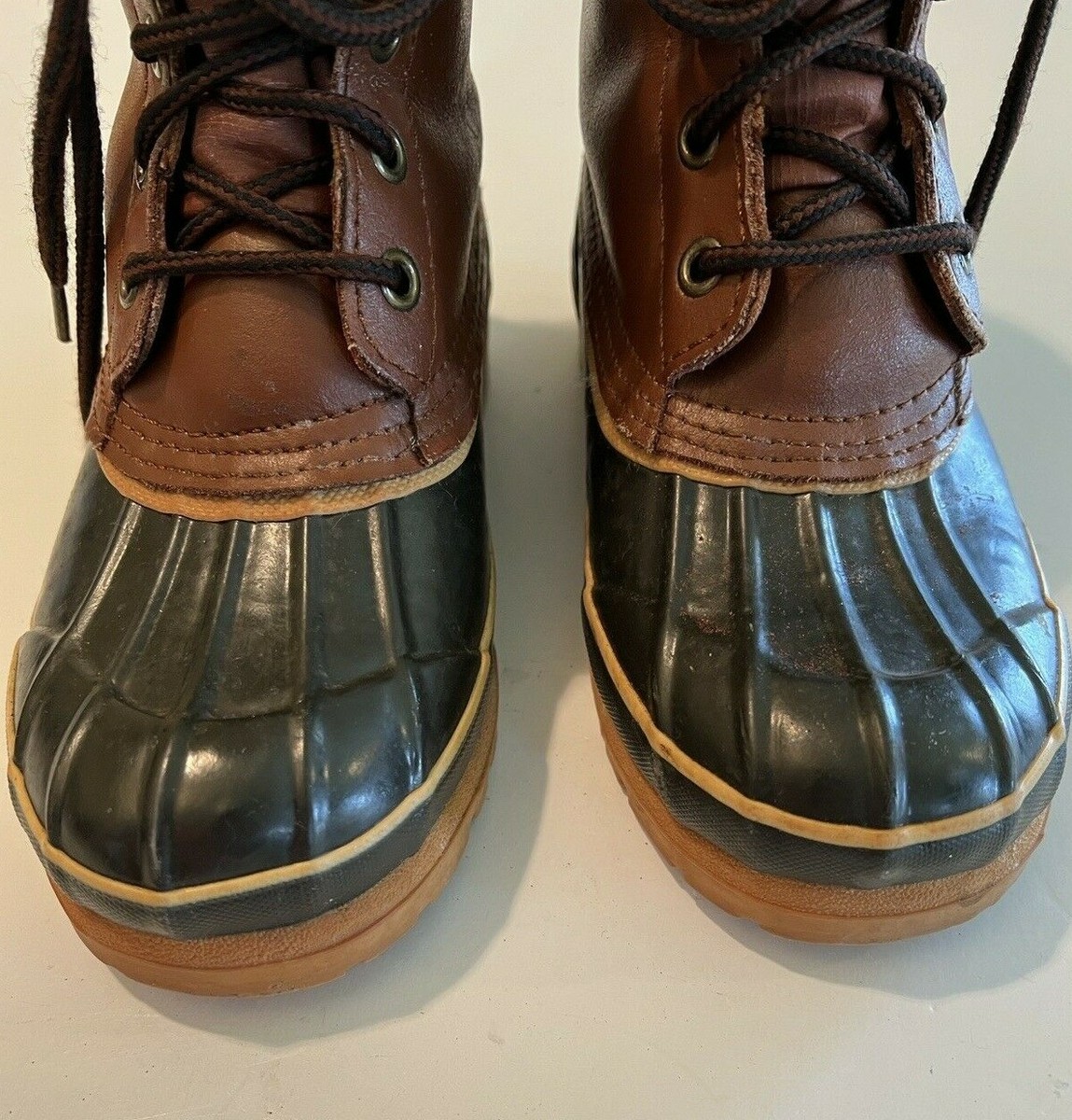 KIDS SNOW BOOTS WATERPROOF LEATHER UPPERBOOTS SZ Y2 BR BK