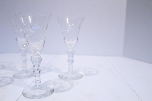 6 Nancy Prentiss Thumbprint Cordial 4.75” Mid-Century Elegant Cut Glass - Picture 5 of 8