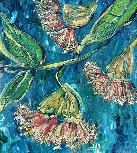 Framed Eucalyptus Texture Original Painting – Botanical Beauty for Cozy Interior - Picture 13 of 22