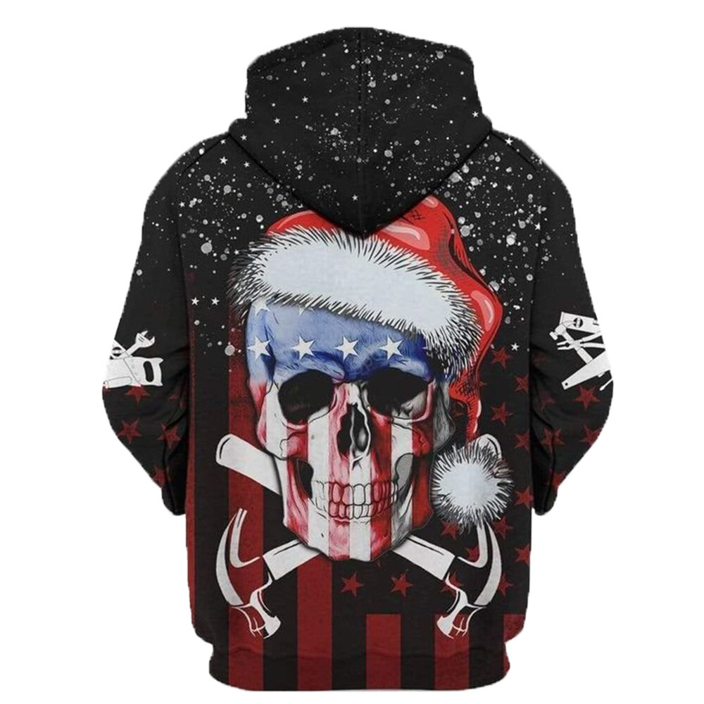 Carpenter Santa Claus Skull Hoodie 