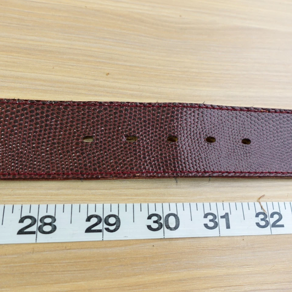 90s Vintage Lizard Belt Womens Small Chocolate Gold Tone Buckle Embossed Faux - Image 4 of 4