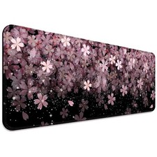 Japanese Cherry Blossom Gaming Desk Mat Computer Keyboard Large Extended Flow...