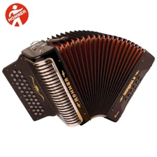 Hohner Corona II Xtreme EAD 34 Button Black Accordion with Straps and Gig Bag