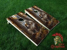 Bigfoot Drinking Beer Cornhole Board Wraps Laminated Waterproof Non-Fading Skins