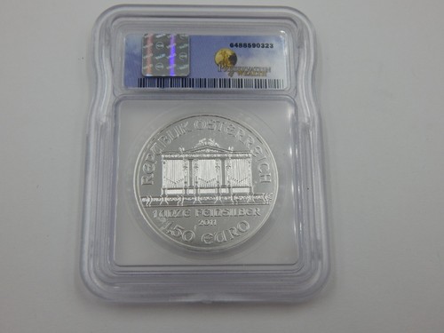 2011 Austria Philharmonic 1oz .999 Silver 1,50 Euro Coin ICG MS - Picture 3 of 3