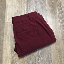 GAP Straight Leg Stretch Mid Rise Maroon Casual Pants Women's Size 6 / 10