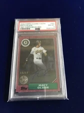Matt Olson 2022 Clearly Authentic 1987 Topps PSA 8 Red 44/50  #87TBA-MO Auto