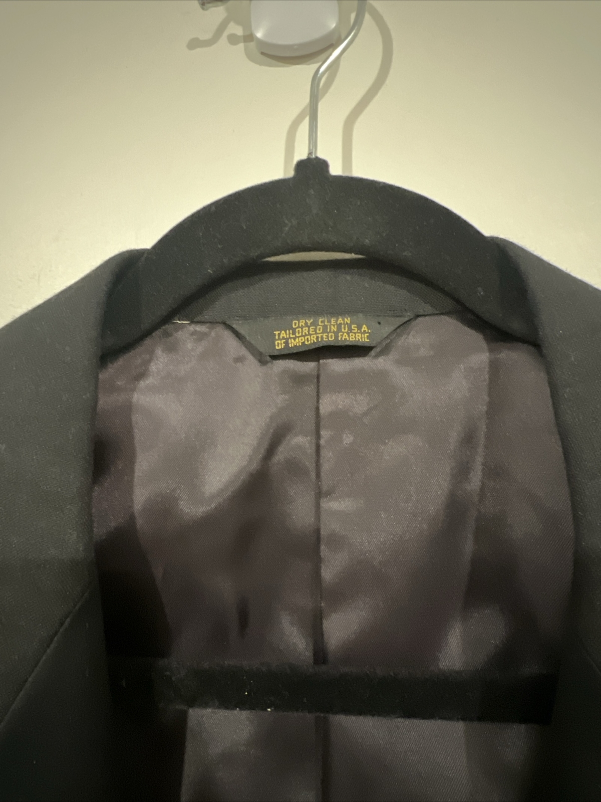 Cappotto blazer Yves Saint Laurent da uomo spilla lana nera taglia 43R