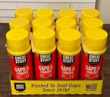 12 Cans Great Stuff Gaps & Cracks Expanding Foam Sealant Insulation 12oz