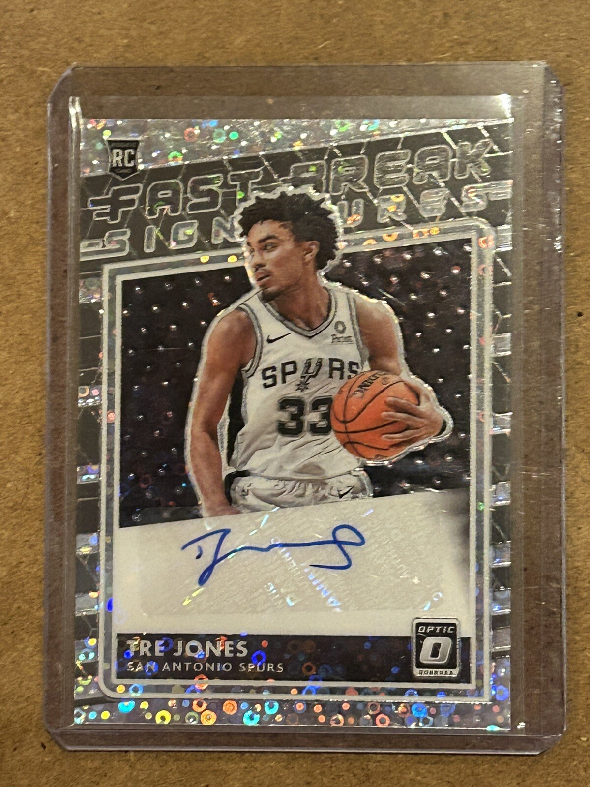 2020-21 Optic Fast Break Rookie Signatures FB-TRE Tre Jones San Antonio Spurs B4