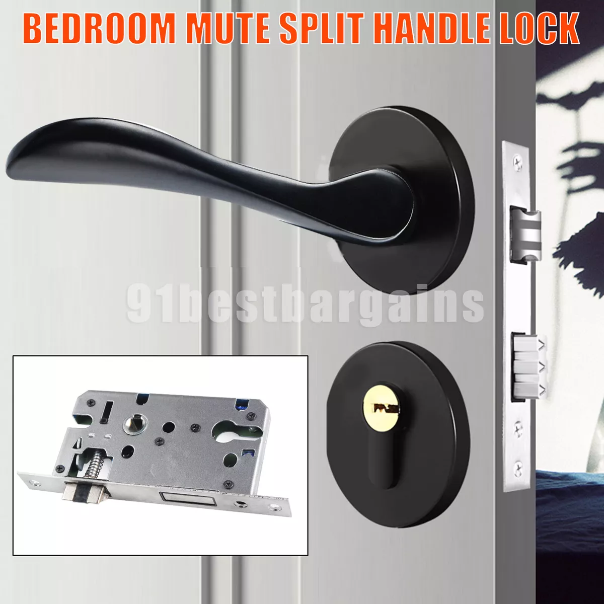 Cheap Mute Door Lock Set Interior Bedroom Bathroom Wood Door Lever