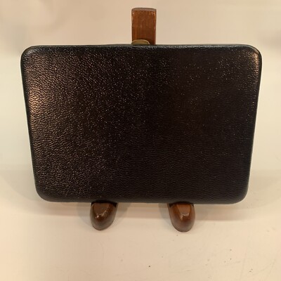 Vintage Orlik Cigarette Case Black Pebbled MCM Mrs Maisel Mad Men Atomic  Age