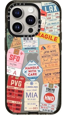 Casetify Compatible with ( iPhone 15 Pro Only ) Sticker Prints AirTags 4X Miltry