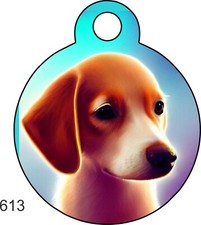 Pet Tag Personalized Pet ID tag for Dog and Cat ROUND Tag Unique cute Pink Heart