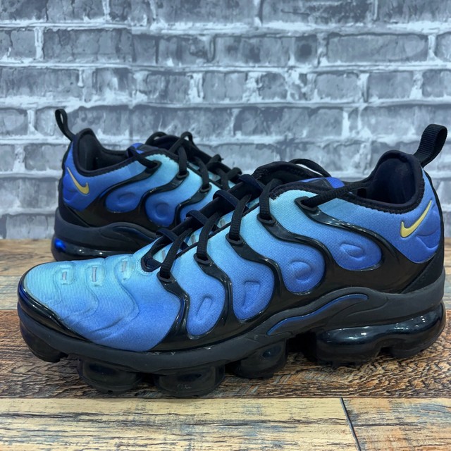 blue and white nike vapormax plus