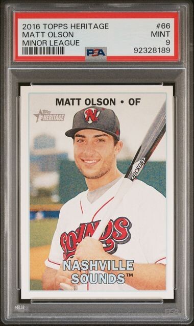 MATT OLSON 2016 Topps Heritage MINOR LEAGUE #66 PSA 9 MINT QTY