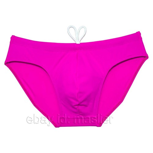 Mens Vintage Swim Briefs Drawstring Draws Swimwear Ice Silk Lined Retro Swimsuit - Picture 20 of 56