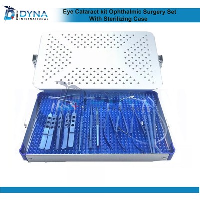 Titanium Eye Cataract kit Ophthalmic Surgery Set With Sterilizing Case 21 Pieces