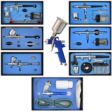 AIRBRUSHPISTOLE SET AIRBRUSH KOMPRESSOR PISTOLEN SINGLE DOUBLE ACTION PISTOLE