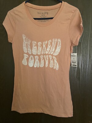 Wound Up NWT Women's Junior's Cap Sleeve Top Weekend Forever Pink Medium 7-9