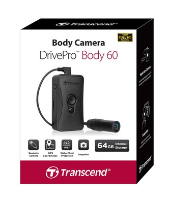 Transcend DrivePro Body 60 Cylindrical Body Camera w/ 64GB Storage