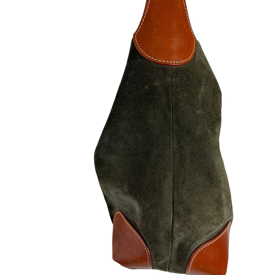 Bolso de Hombro Hobo Dooney & Bourke Grande Gamuza Verde Bosque Logo Bloqueo Foto 2 de 4