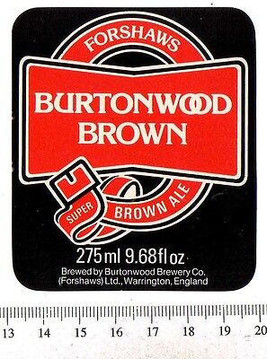 England Warrington Forshaws Burtonwood Brewery Vintage Label Bola-Cola England Warrington Forshaws Burtonwood Brewery Vintage Label Bola-Cola