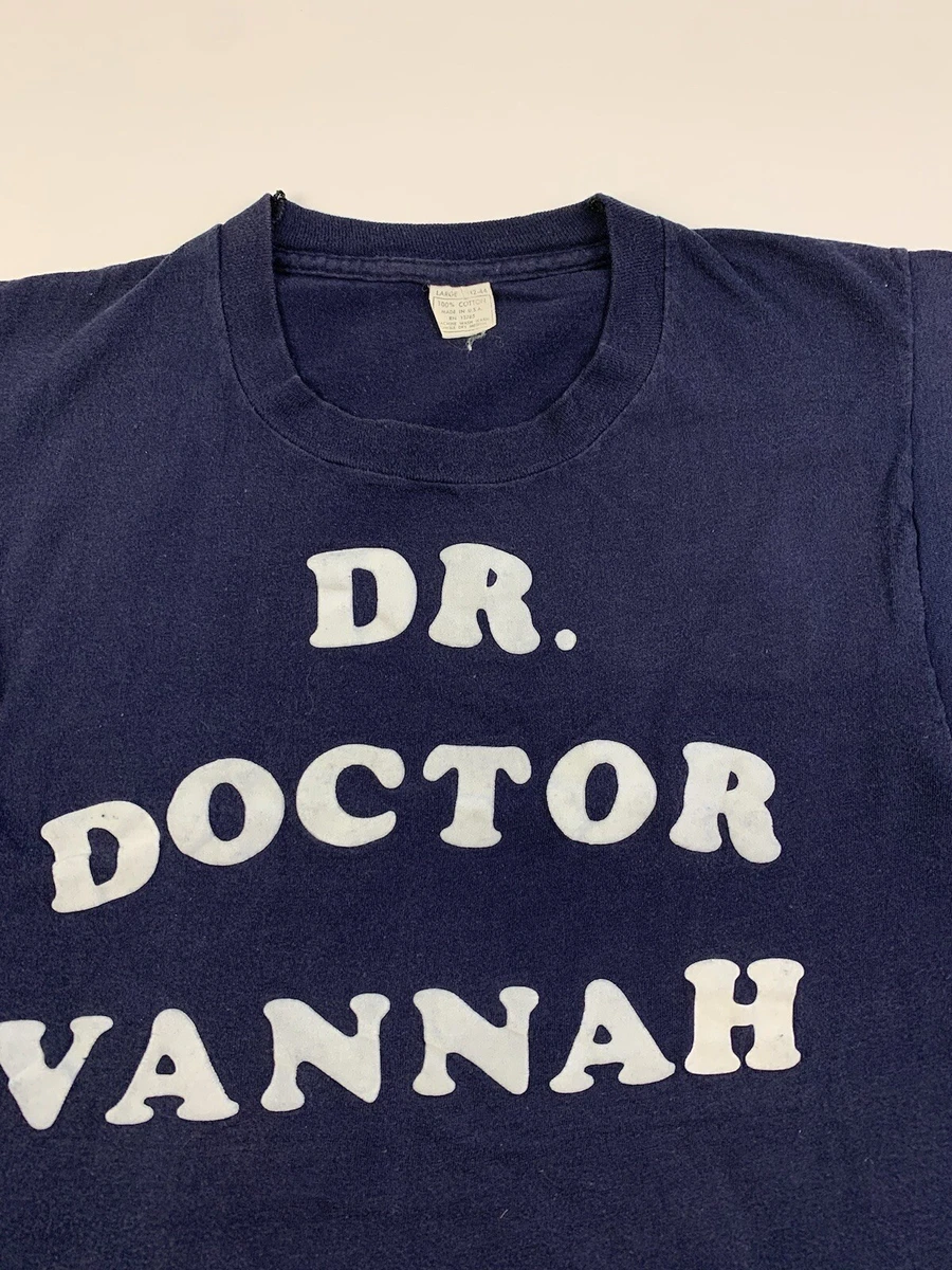 Vintage 70s felt print dr doctor vannah funny single stitch t shirt