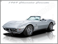 1969 Chevrolet Corvette Sting Ray Convertible New Metal Sign Fully Restored 1969 Chevrolet Corvette Sting Ray Convertible New Metal Sign Fully Restored