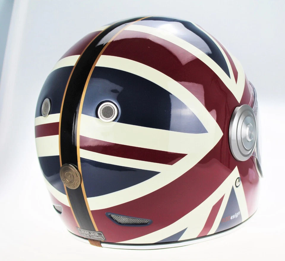 Viper F659 ретро винтаж из стеклопластика все лицо мото шлем черный Юнион Джек - Изображение 3 из 4