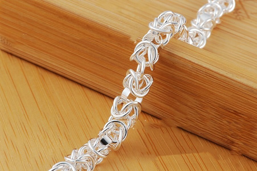 925 Sterling Silver Small 7-inch twisted rope chain link & gift