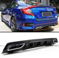 For 16-2021 10th Honda Civic Sedan Rear Bumper Diffuser Fake Exhaust Outlet Tip