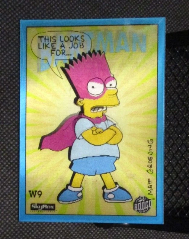 The Simpsons Series 1 Wiggle Card W9 BARTMAN Skybox 1993 PLEASE READ CONDITION - Image 2 of 4