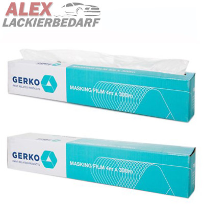 GERKO Abdeckfolie mit Lackhaftung 4m x 300m transparent Lackierschutzfolie 
