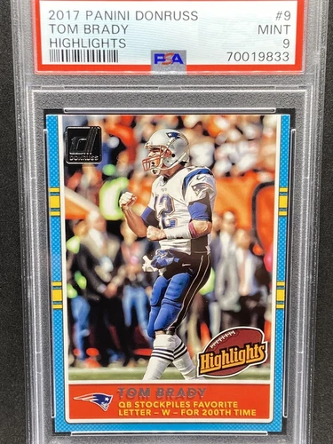 TOM BRADY 2017 PANINI DONRUSS HIGHLIGHTS # 9 PSA 9