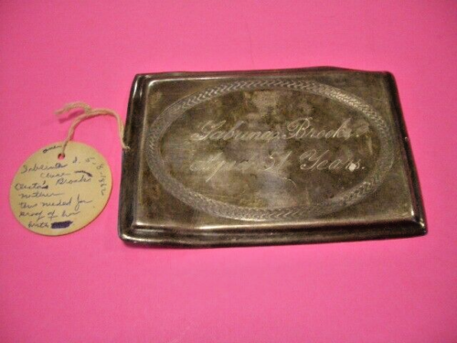 VINTAGE 1862 VITTORIANO COFANETTO FUNEBRE BARA TARGA TARGA - 5" x 3,5" - Foto 3 di 24