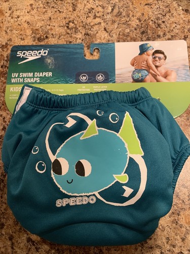 SPEEDO UV Swim Diaper With Snaps Size Small 6 Months Teal Shark Boys - 第 1/2 張圖片