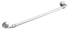 Rondo 24" Cuttable Single Sided Towel Bar with Rosettes - Polished Chrome