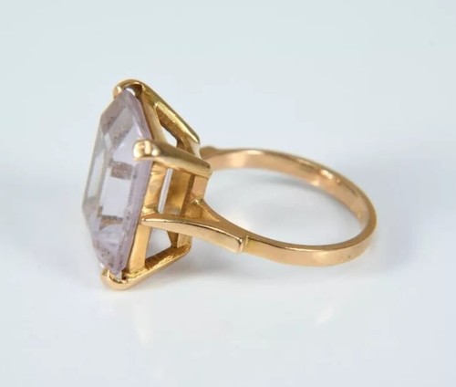 Anello oro Giallo 18 kt Con Grande Ametista Centrale - Foto 6 di 9