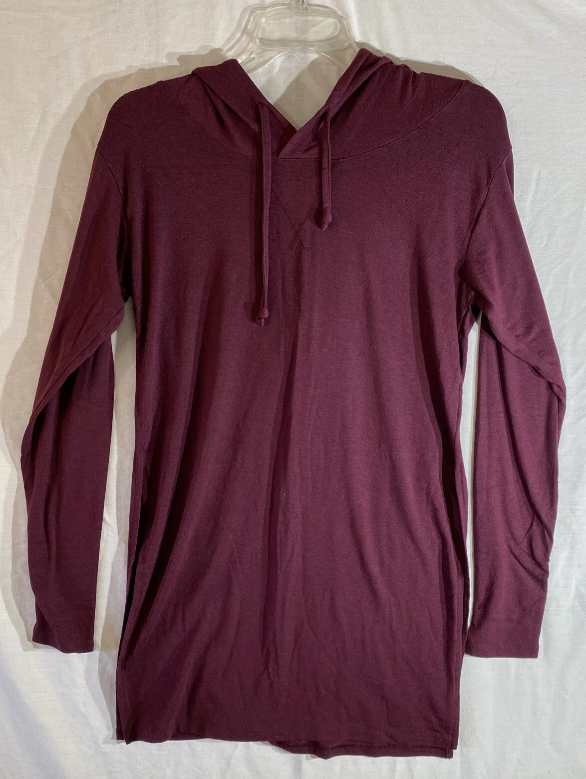 Merlot Red Thin Hoodie XS Long Sleeve Draw String Soho Street Long Tunic
Opens in a new window or ta