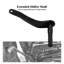 Black Extended Gear Shifter Shift Rod Lever Arm For Harley Softail Fat Boy 18-23