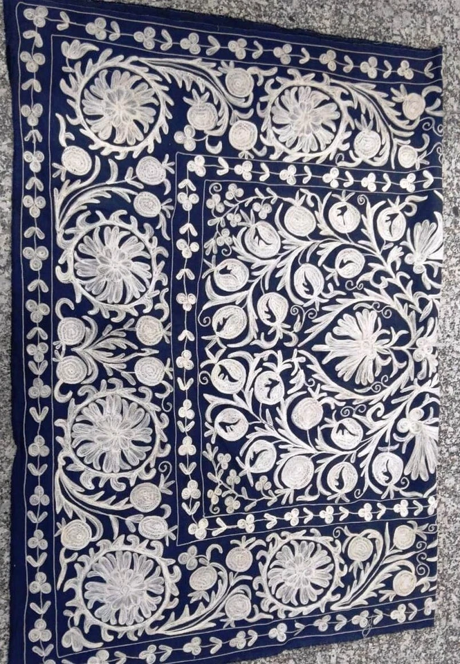 Sábana bordada 100% algodón material lana suzani, colgante de pared, mantel Foto 4 de 4