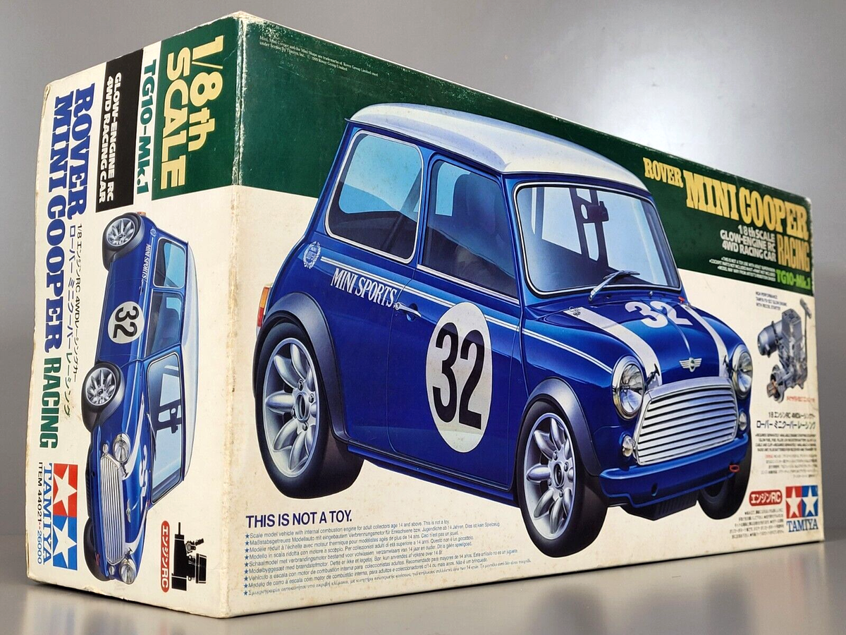 TAMIYA R/C ミニクーパー New Vintage Tamiya 1/8 R/C TG10 MK1 Rover Mini Cooper Racing Glow