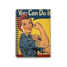 Vintage 1940 Woman Power Spiral Notebook - Ruled Line